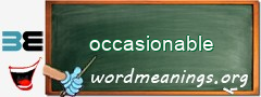 WordMeaning blackboard for occasionable